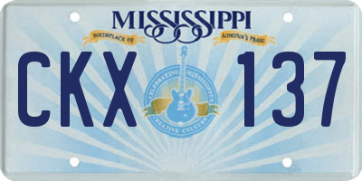 MS license plate CKX137
