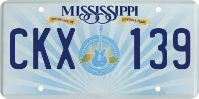 MS license plate CKX139