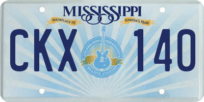 MS license plate CKX140