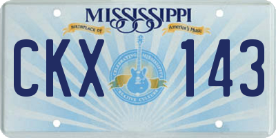 MS license plate CKX143
