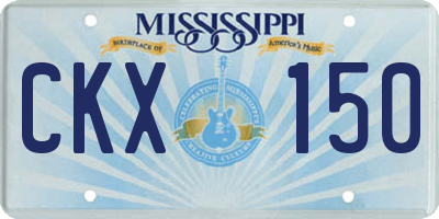 MS license plate CKX150