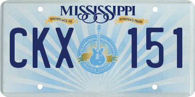 MS license plate CKX151
