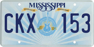 MS license plate CKX153