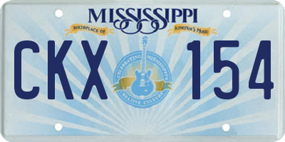 MS license plate CKX154