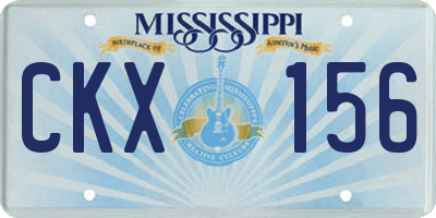 MS license plate CKX156