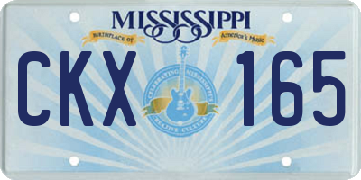 MS license plate CKX165