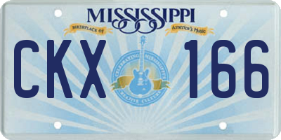 MS license plate CKX166