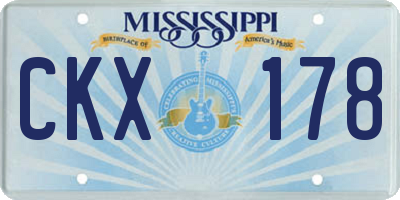 MS license plate CKX178