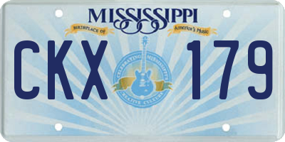 MS license plate CKX179