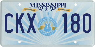 MS license plate CKX180