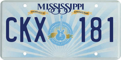 MS license plate CKX181