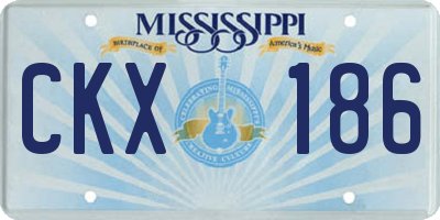 MS license plate CKX186
