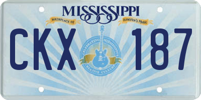 MS license plate CKX187