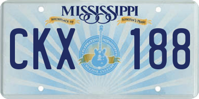 MS license plate CKX188