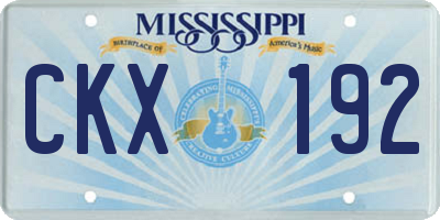 MS license plate CKX192