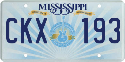 MS license plate CKX193