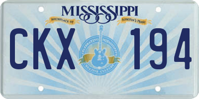 MS license plate CKX194