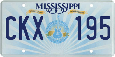 MS license plate CKX195