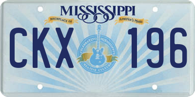 MS license plate CKX196