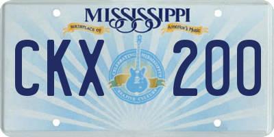 MS license plate CKX200
