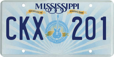 MS license plate CKX201