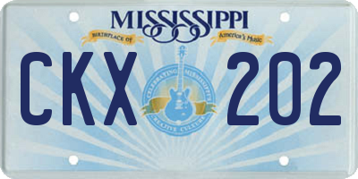MS license plate CKX202