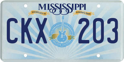 MS license plate CKX203