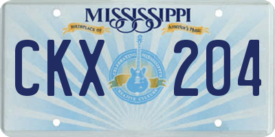 MS license plate CKX204