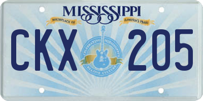 MS license plate CKX205