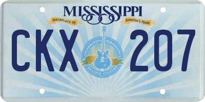 MS license plate CKX207