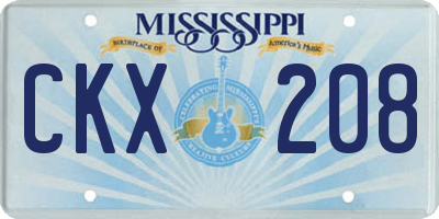 MS license plate CKX208