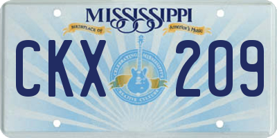 MS license plate CKX209