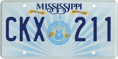 MS license plate CKX211