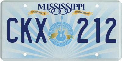MS license plate CKX212