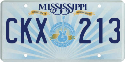 MS license plate CKX213