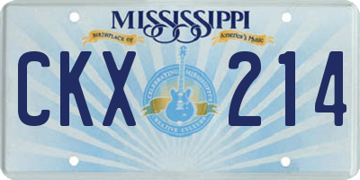 MS license plate CKX214
