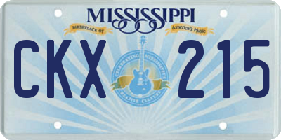 MS license plate CKX215