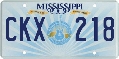 MS license plate CKX218