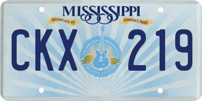 MS license plate CKX219