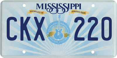 MS license plate CKX220