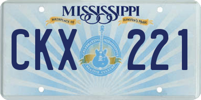 MS license plate CKX221