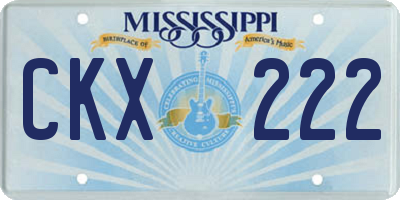 MS license plate CKX222
