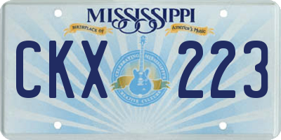 MS license plate CKX223