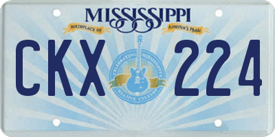 MS license plate CKX224