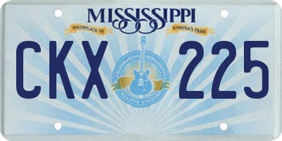 MS license plate CKX225
