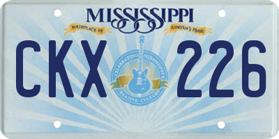 MS license plate CKX226