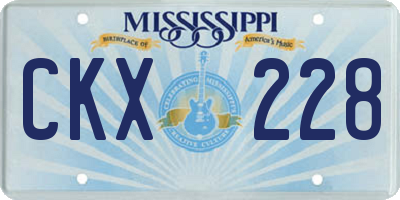 MS license plate CKX228