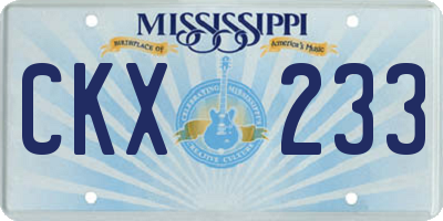 MS license plate CKX233