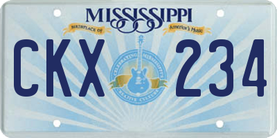 MS license plate CKX234