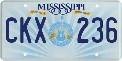 MS license plate CKX236